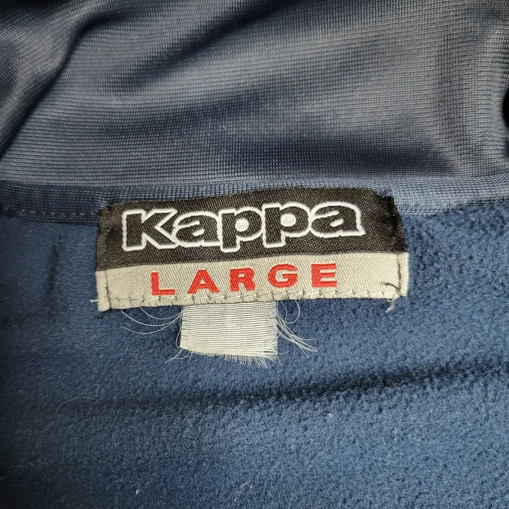Kappa Men's Track Jacket Size Large Navy &‎ Neon Green Polyester READ